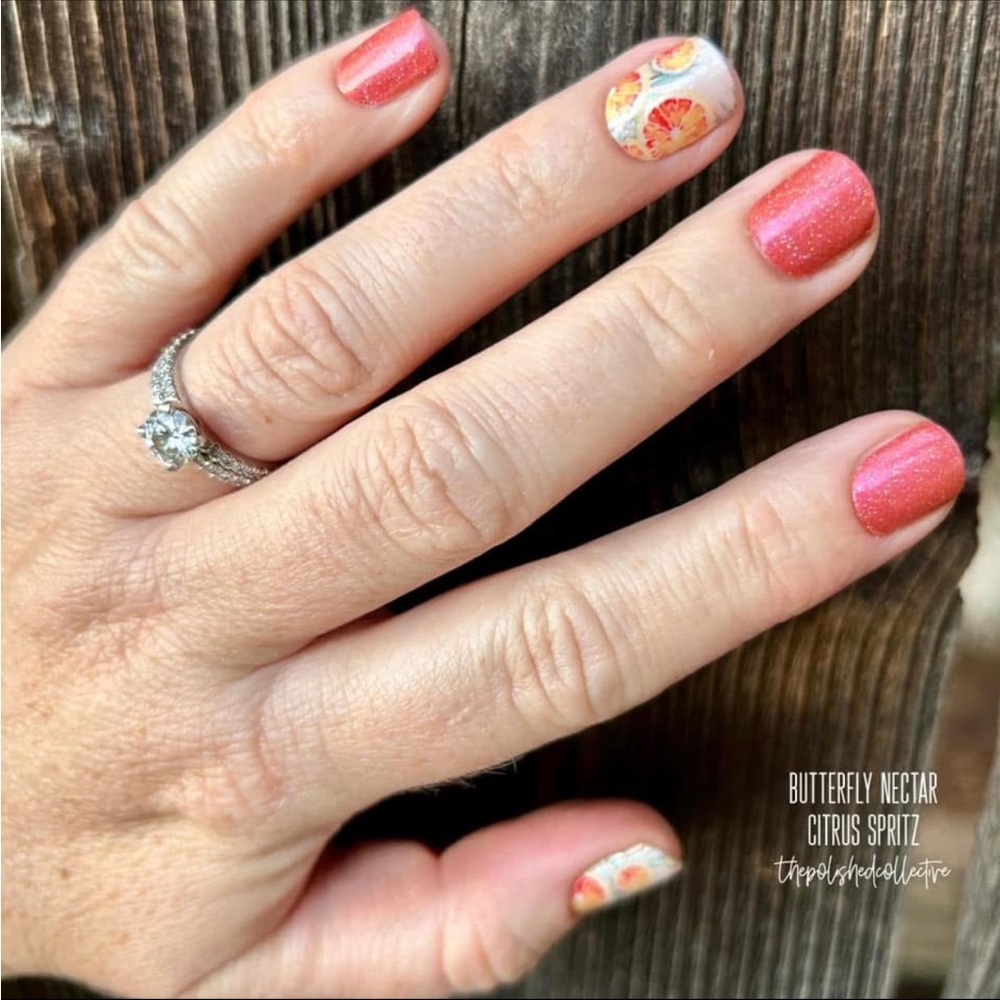 *Exclusive* Color Street: Citrus Spritz | White Orange Yellow Summer Fruit Frost - Picture 9 of 13